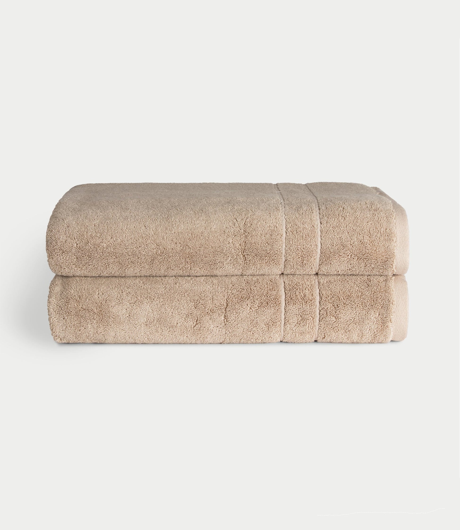 Premium Plush Bath Sheets in the color sand. Photo of bath sheets taken with white background |Color:Sand