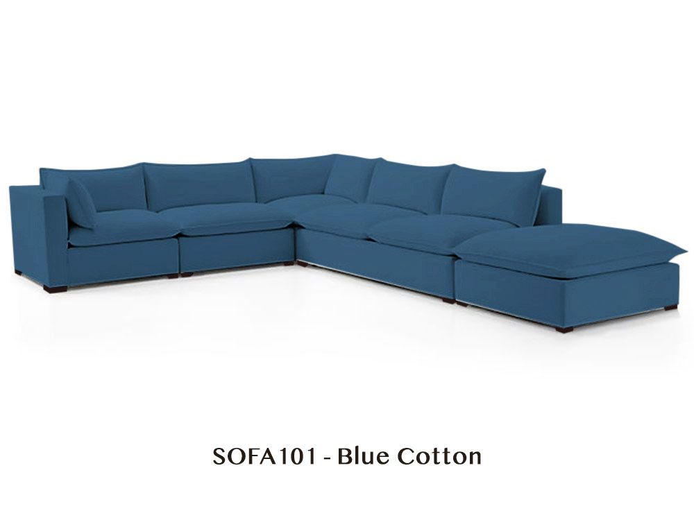 Organic Armless Five-Piece Modular Sofa