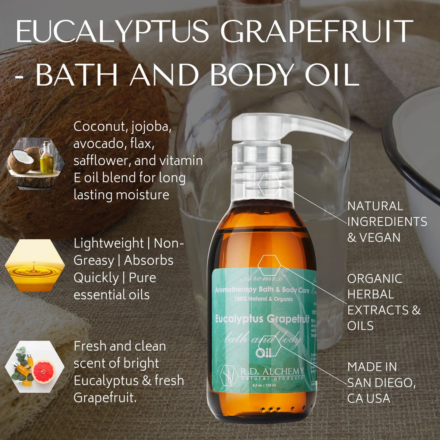 Eucalyptus Grapefruit  Bath & Body Oil