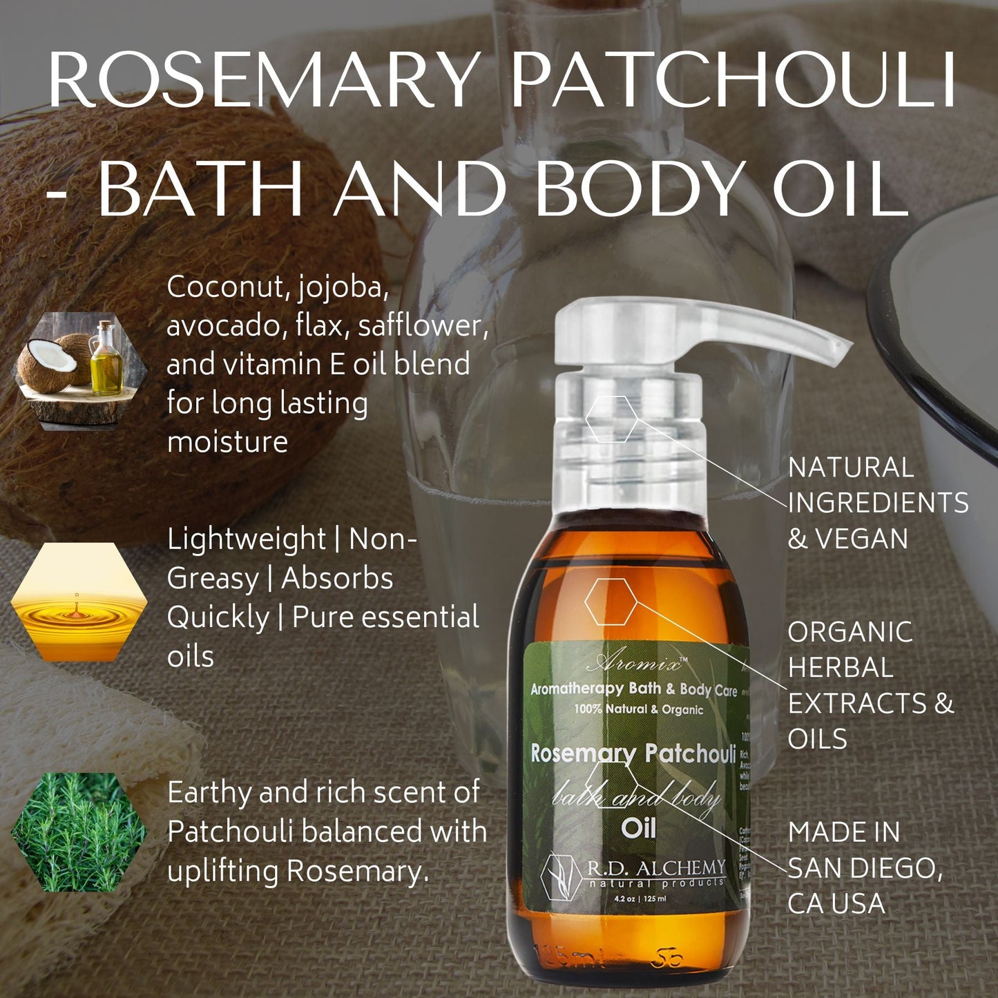 Rosemary Patchouli - Bath & Body Oil